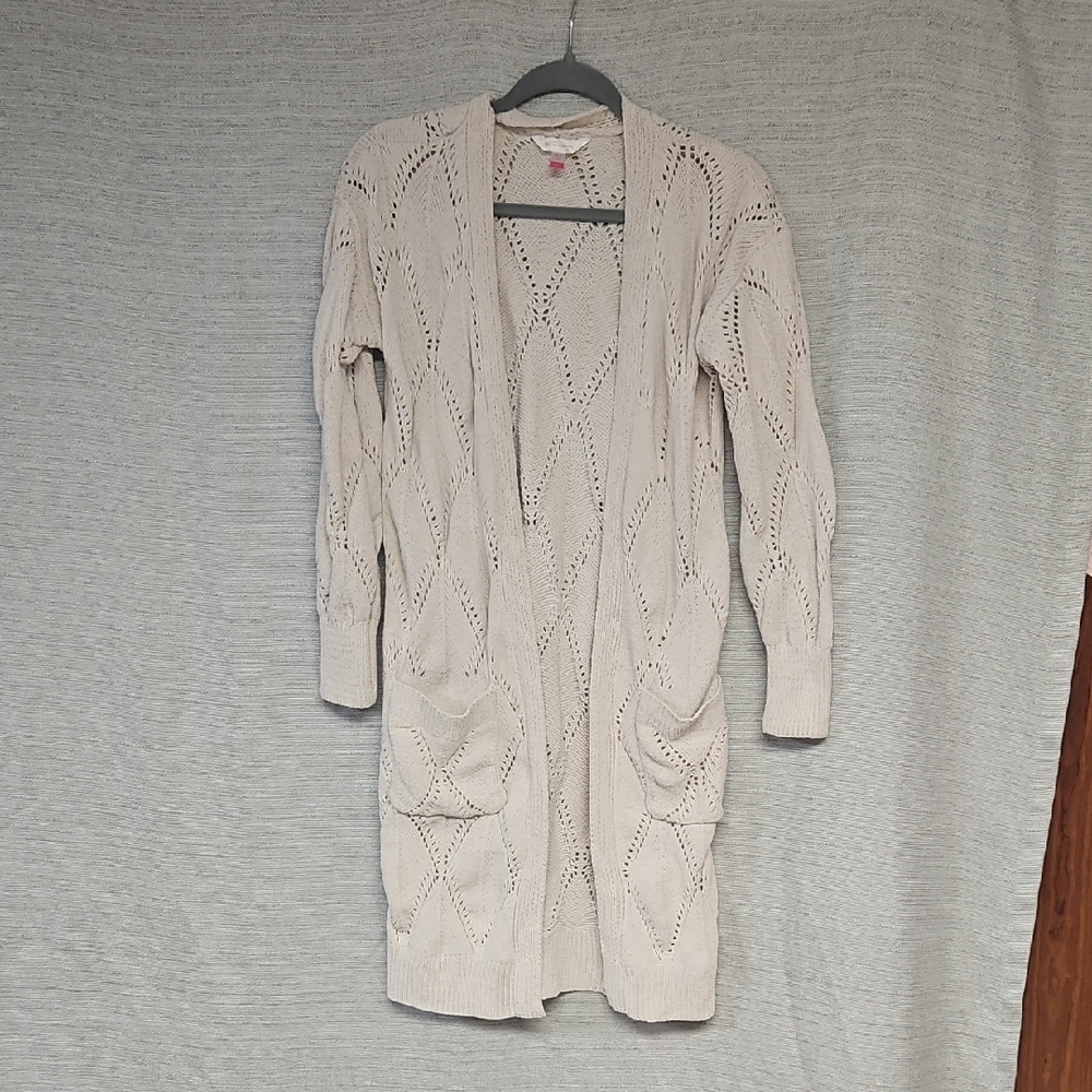 No Boundaries Cream Open Knit Cardigan